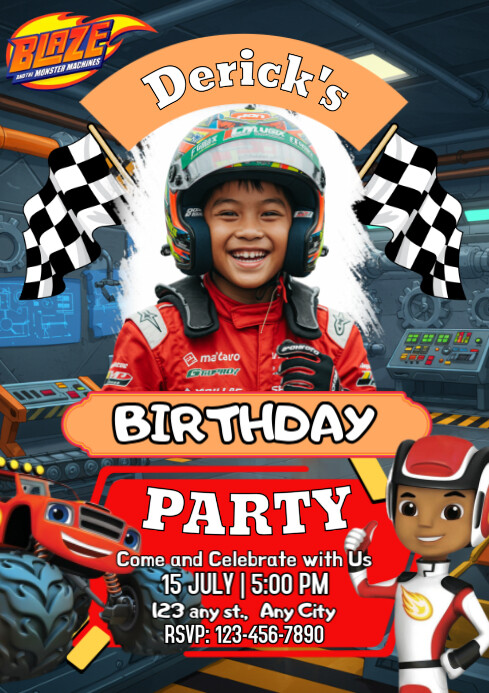Maximalist Birthday Invitation Template A4