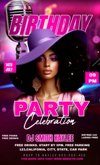 Maximalist Birthday Party Centre Invitation T Amerikansk lov template