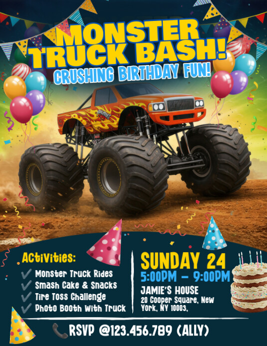 Maximalist Birthday Party Flyer (us Letter) 传单(美国信函) template