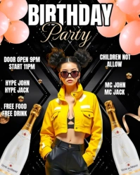 Maximalist Birthday Party Flyer Template  Instagram Portrait