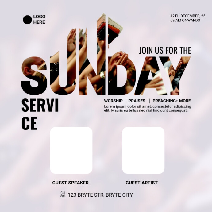 Copy of Maximalist Black & White Sunday Service Instagram Post ...