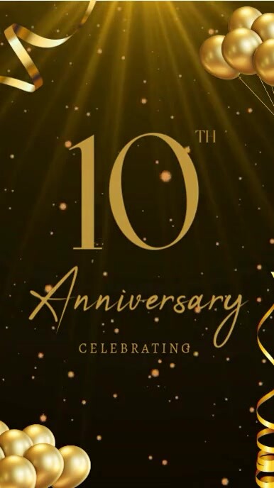 Maximalist Black And Bold Elegant Anniversary Celebration Video Mobile Video Instagram Reel template