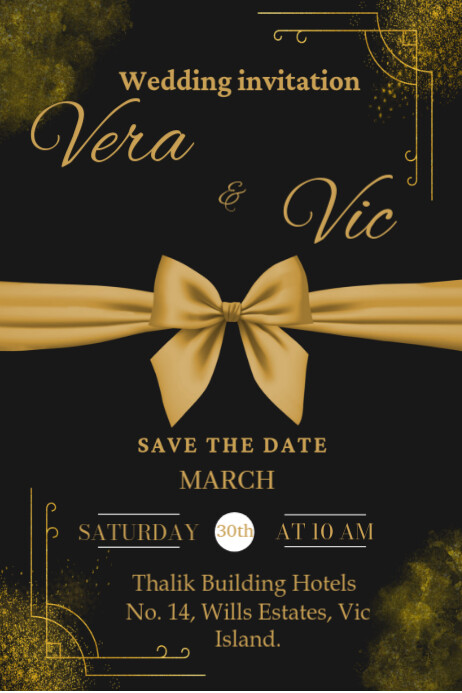 Wedding Invitation Posters Template | PosterMyWall