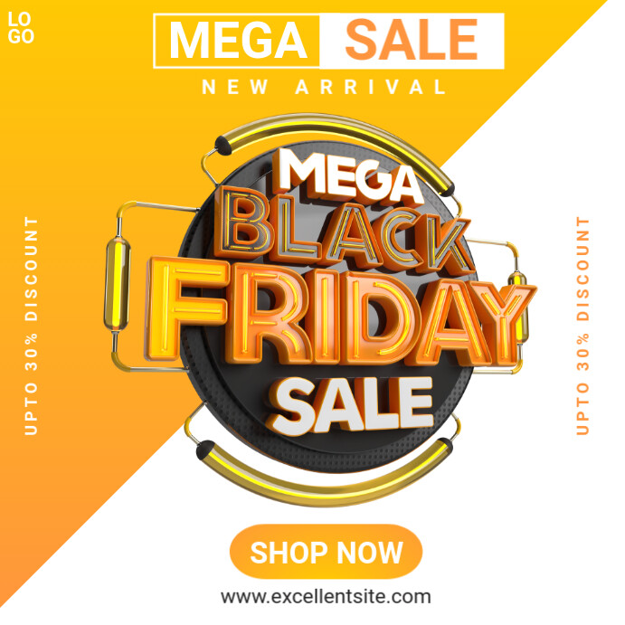 Maximalist Black Friday Mega Sale Instagram Post template
