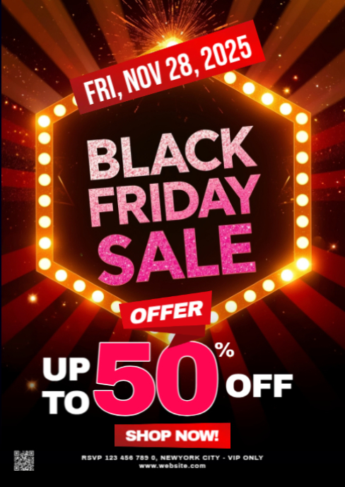Maximalist Black Friday Sale Flyer A6 template