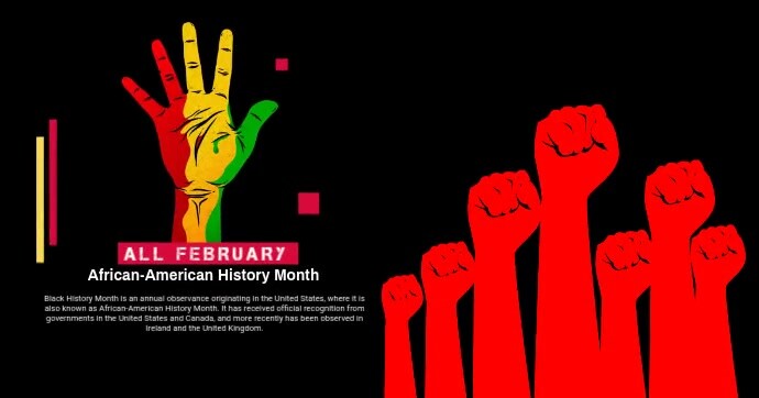 Maximalist Black History Month Facebook Share Image Facebook Shared Image Isithombe Esabiwe ku-Facebook template