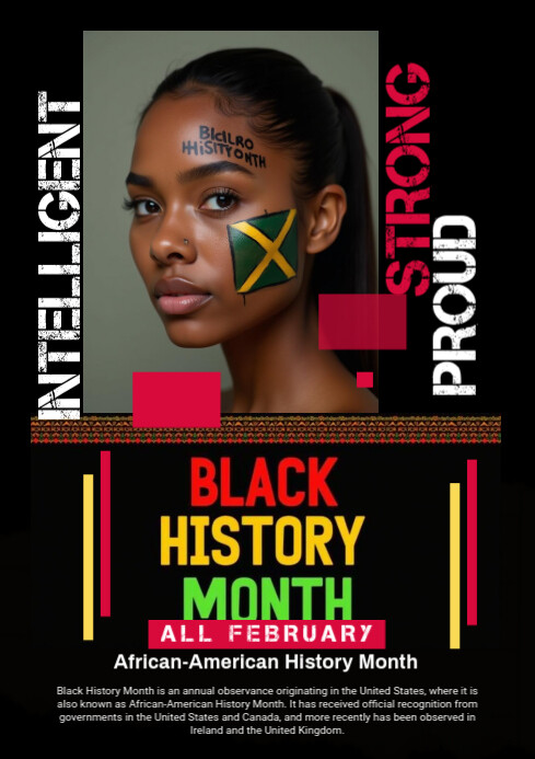 Maximalist Black History Month Flyer A3 Template | PosterMyWall