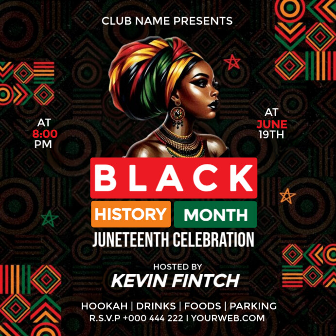 Maximalist Black History Month Flyer Instagram Post Template | PosterMyWall