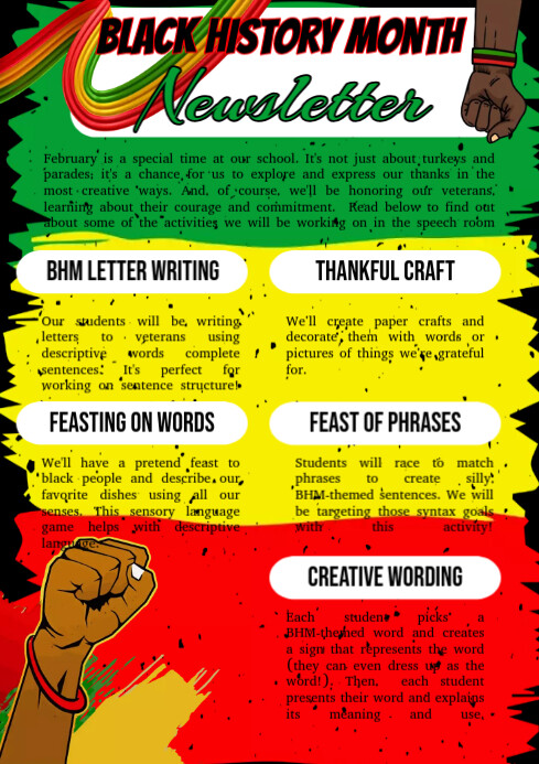Maximalist Black History Month Newsletter A4 template
