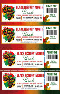 Maximalist Black History Month Parade Admit Ticket Tabloid template