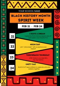 Maximalist Black History Month Spirit Week A4 template