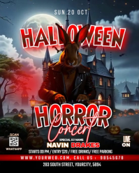 Maximalist Black Maximalist Halloween Horror Concert  Instagram Portrait template
