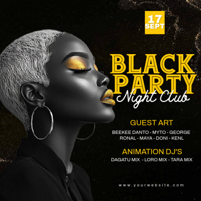Maximalist Black Party Night Club Instagram Post Template | PosterMyWall