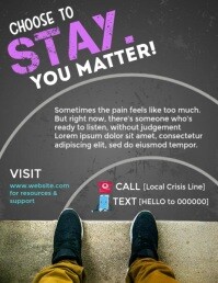 Maximalist Black Suicide Prevention Flyer Video Template (us Letter)