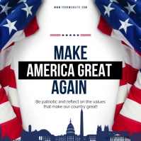 Maximalist Blue And White Modern Make America Great Again Square (1:1) template