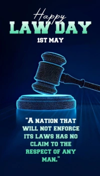 Maximalist Blue Background Typography Happy Law Day Business Card Visitenkarte template
