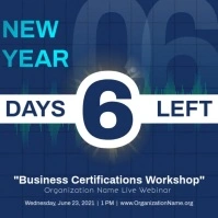 Maximalist Blue Countdown Instagram Image Square (1:1) template