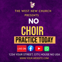 Maximalist Blue Modern & Minimal No Choir Practice Notice Square (1:1) Instagram Post Instagram-bericht template