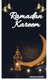 Sort Maximalist Blue Modern Ramadan Kareem  A6 A6 Template