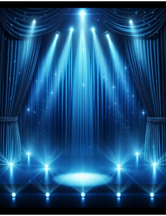 Maximalist Blue Stage Spotlight  Flyer (us Letter) Pamflet (VSA Brief) template