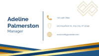Maximalist  Blue White Modern Business Card Business Card template