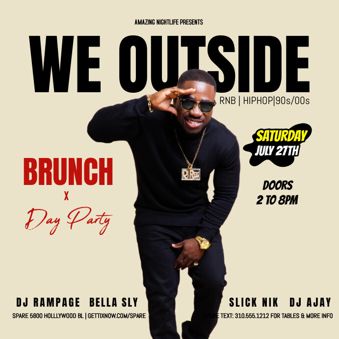 Maximalist Bold Contrast Day Party Instagram template