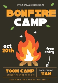 Maximalist Bonfire Camp Flyer  A3 template
