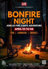 Zwart Bonfire Night Event A4 Template