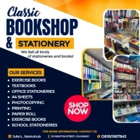 Maximalist Bookshop And Stationary Ad Template  Instagram Post