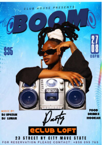 Maximalist Boom Party Flyer A4 template