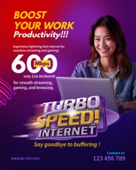 Maximalist Boost Your Work Wit Turbo Speed Internet Services Instagram Portrait template
