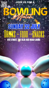 Maximalist Bowling Invitation Video Instagram Story template