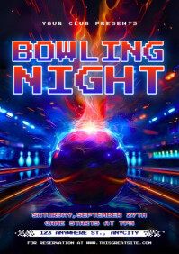 Maximalist Bowling Night A4 template