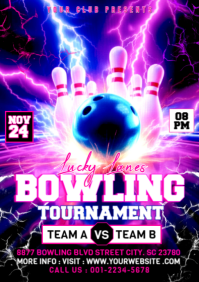 Maximalist Bowling Tournament Flyer A2 template