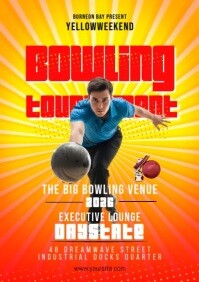 Maximalist Bowling Tournament Flyer Template A4
