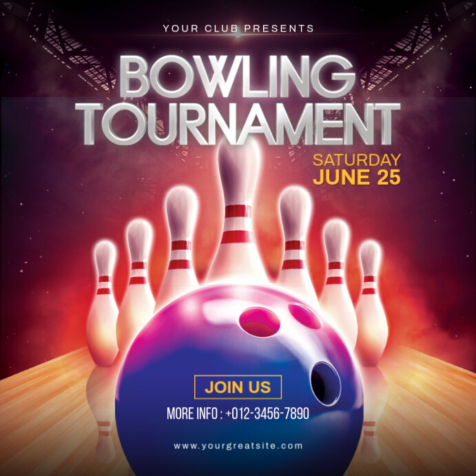 Maximalist Bowling Tournament Instagram Post template
