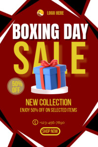 Rød Boxing Day Sale Tumblr-grafik Template