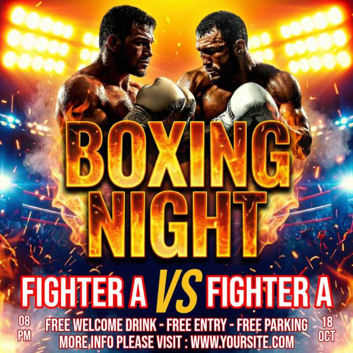 Maximalist Boxing Match Instagram Post Template | PosterMyWall