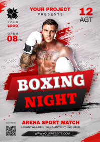 Maximalist Boxing Night Match Poster A4 template