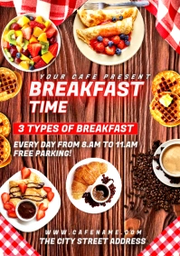 Maximalist Breakfast Time Flyer A4 template