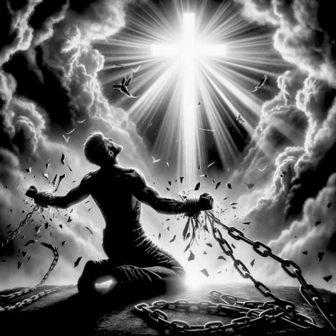 Maximalist Breaking Chains Christian Art Design  Instagram Post template