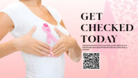 Hvid Maximalist Breast Cancer Awareness Month  Business Card Visitkort Template