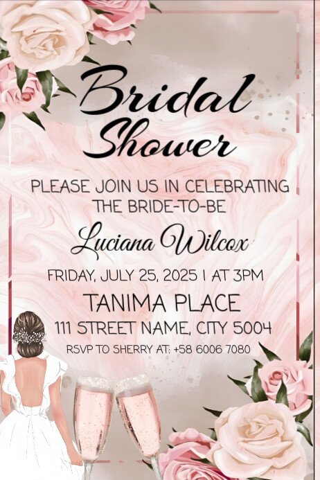 Maximalist Bridal Shower  Poster Plakat template