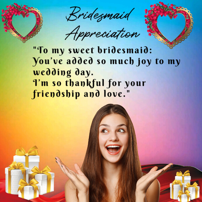 Maximalist Bridesmaid Appreciation Message  Instagram Post template