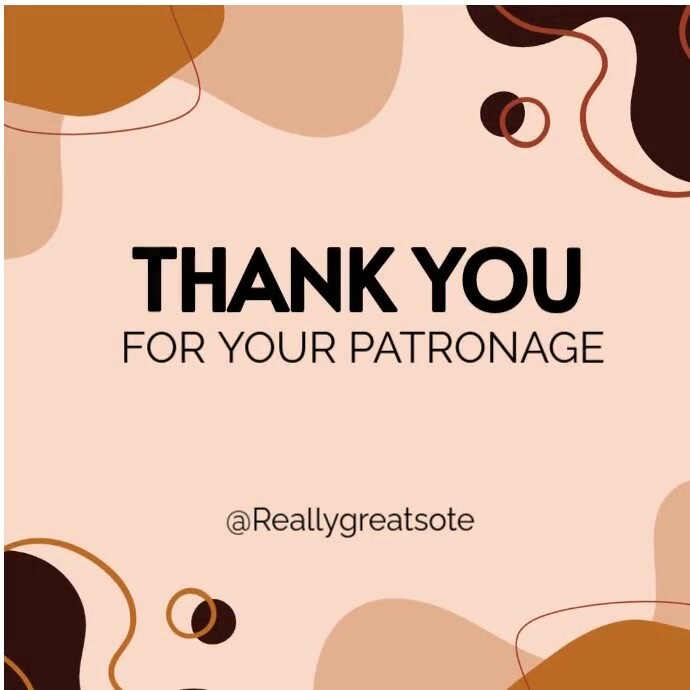 Maximalist Brown Color Video Template Thank You For Your Patronage ...