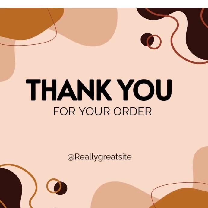 Maximalist Brown Color Video Template Thank You For Your Order Square ...