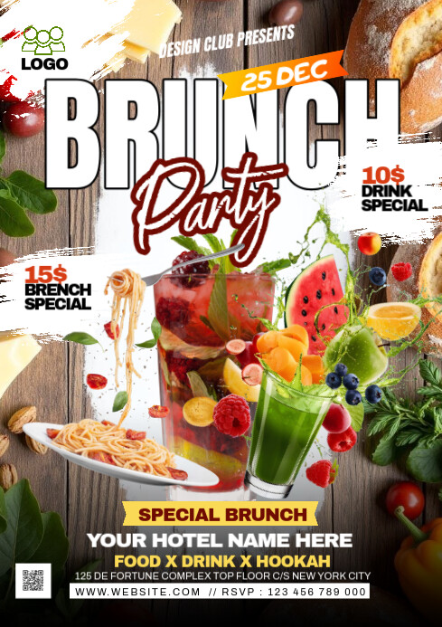 Maximalist Brunch Party A3 template