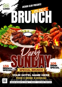 Maximalist Brunch Party A6 template