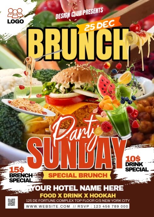 Maximalist Brunch Party A6 template