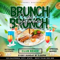 Maximalist Brunch Saturday And Sunday Invitat Instagram Post template